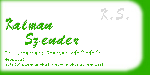 kalman szender business card